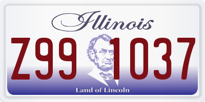 IL license plate Z991037