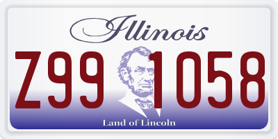 IL license plate Z991058