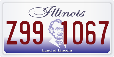 IL license plate Z991067