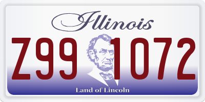 IL license plate Z991072