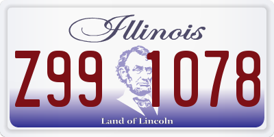 IL license plate Z991078