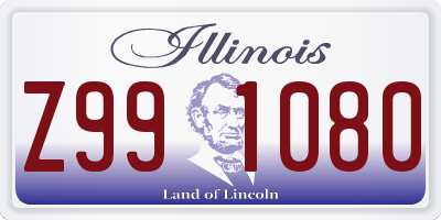 IL license plate Z991080