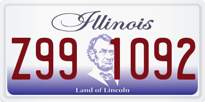 IL license plate Z991092