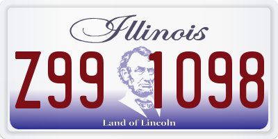 IL license plate Z991098