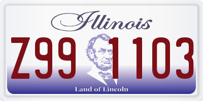 IL license plate Z991103