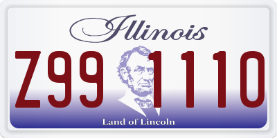 IL license plate Z991110