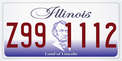 IL license plate Z991112