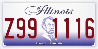 IL license plate Z991116