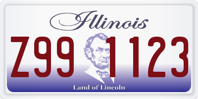 IL license plate Z991123