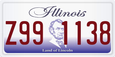 IL license plate Z991138