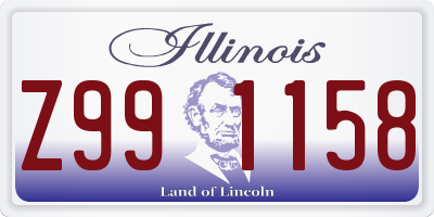 IL license plate Z991158