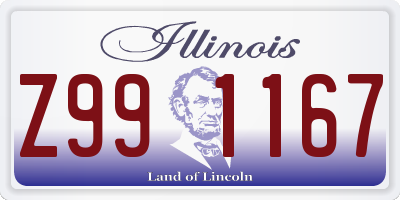 IL license plate Z991167