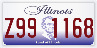 IL license plate Z991168