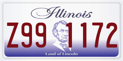 IL license plate Z991172