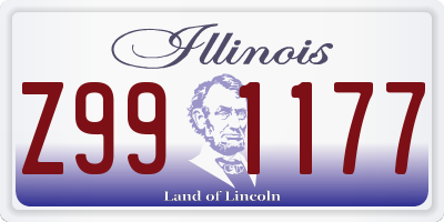 IL license plate Z991177