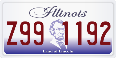 IL license plate Z991192