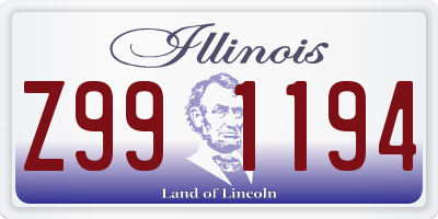 IL license plate Z991194