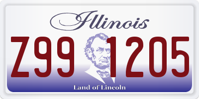 IL license plate Z991205