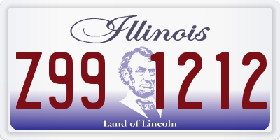 IL license plate Z991212