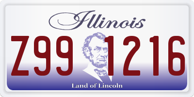 IL license plate Z991216