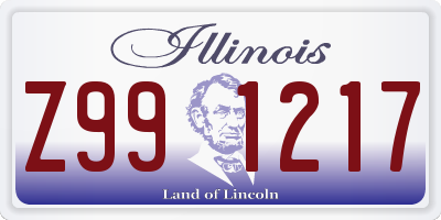 IL license plate Z991217