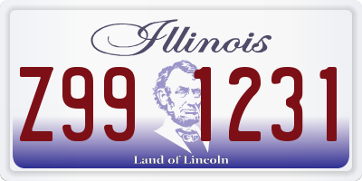 IL license plate Z991231