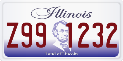 IL license plate Z991232