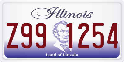 IL license plate Z991254