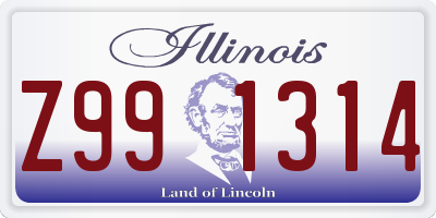 IL license plate Z991314