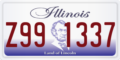 IL license plate Z991337