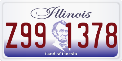 IL license plate Z991378