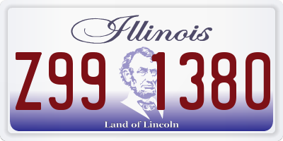 IL license plate Z991380