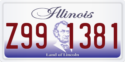 IL license plate Z991381