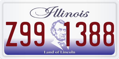 IL license plate Z991388