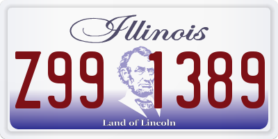 IL license plate Z991389