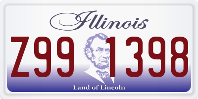 IL license plate Z991398