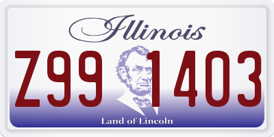 IL license plate Z991403