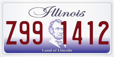 IL license plate Z991412