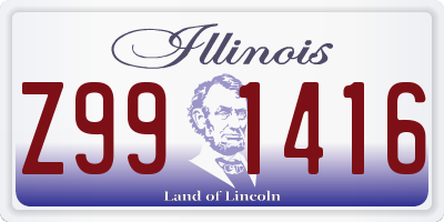 IL license plate Z991416