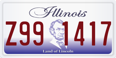 IL license plate Z991417