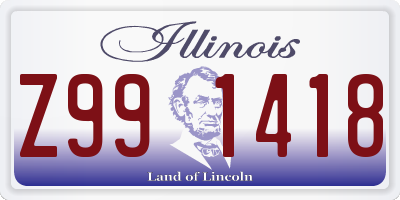 IL license plate Z991418