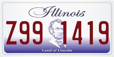 IL license plate Z991419