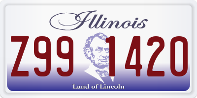 IL license plate Z991420