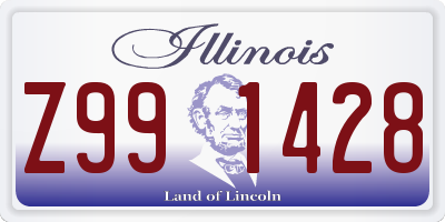 IL license plate Z991428