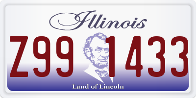 IL license plate Z991433