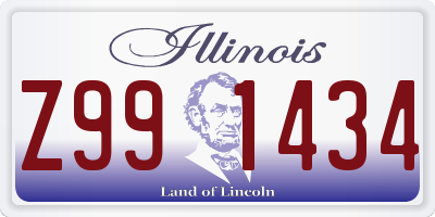 IL license plate Z991434