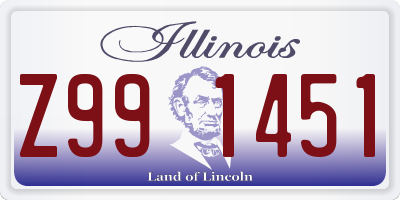 IL license plate Z991451