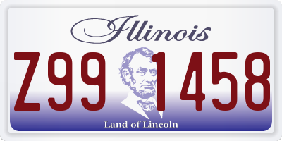 IL license plate Z991458