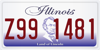 IL license plate Z991481