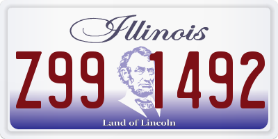 IL license plate Z991492